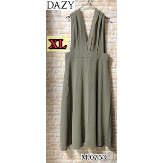 Dazy サロペット ワンピース XLサイズ グレージュ 大寸 上品 値下げ
