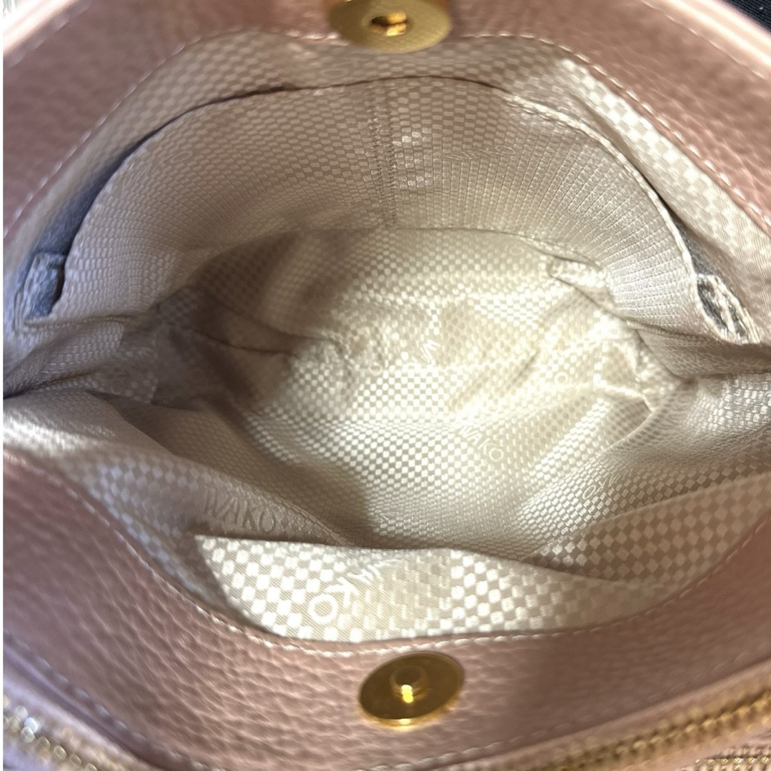 未使用級】WAKO 銀座和光 レザー パールピンク 斜め掛け 未使用級】WAKO 銀座和光 レザー パールピンク 斜め掛け