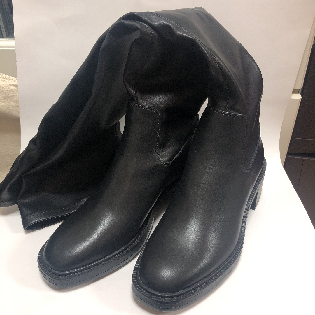 ZARA - ZARA ロングブーツ フェイクレザー ブラック ニーハイ ZARA - ZARA ロングブーツ フェイクレザー ブラック ニーハイ