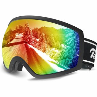 スノボ ゴーグル スキーゴーグル OTG広視野球面レンズ 軽量 耐衝撃(ウエア/装備)