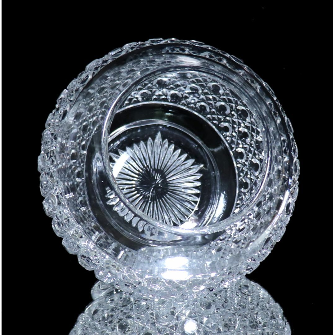 オールド・バカラ 稀少 丸型 切子花瓶 1890年 ディアマン オールド・バカラ 稀少 丸型 切子花瓶 1890年 ディアマン