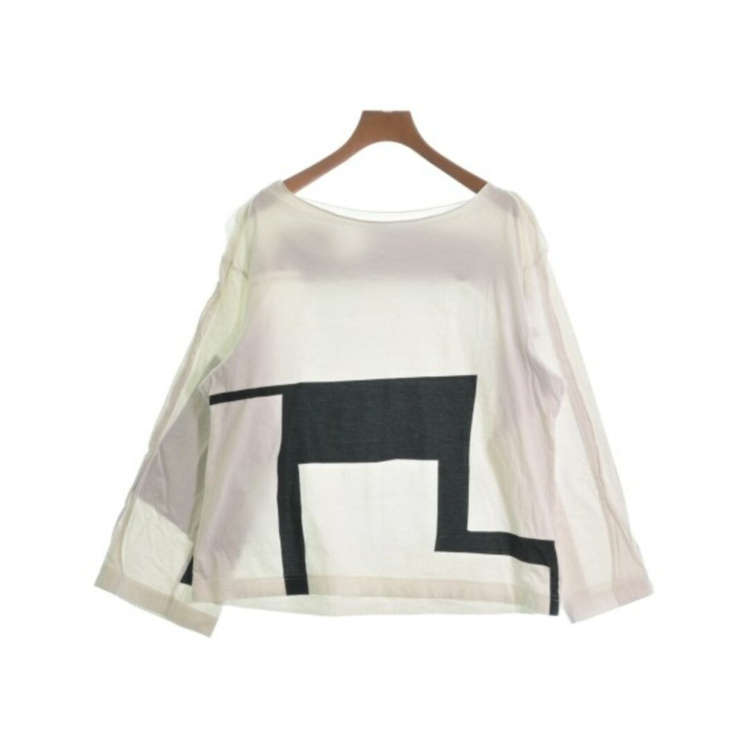 Y's ワイズ Tシャツ・カットソー 白x黒 2(S位) 2200125F0150 Y's ワイズ Tシャツ・カットソー 2(S位) 白