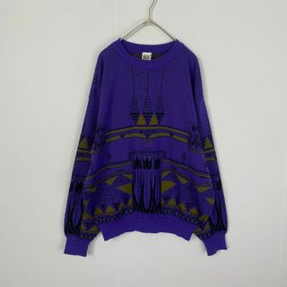 モディリアーニ　ニット　柄ニット　古着　奇抜　c-boy style　メンズ　L