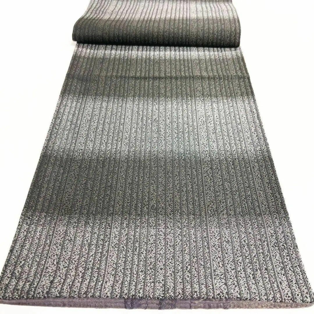 金通し 葡萄模様 横縞 モノトーン 袋帯 着物 104a p 金通し 葡萄模様 横縞 モノトーン 袋帯 着物 104a p