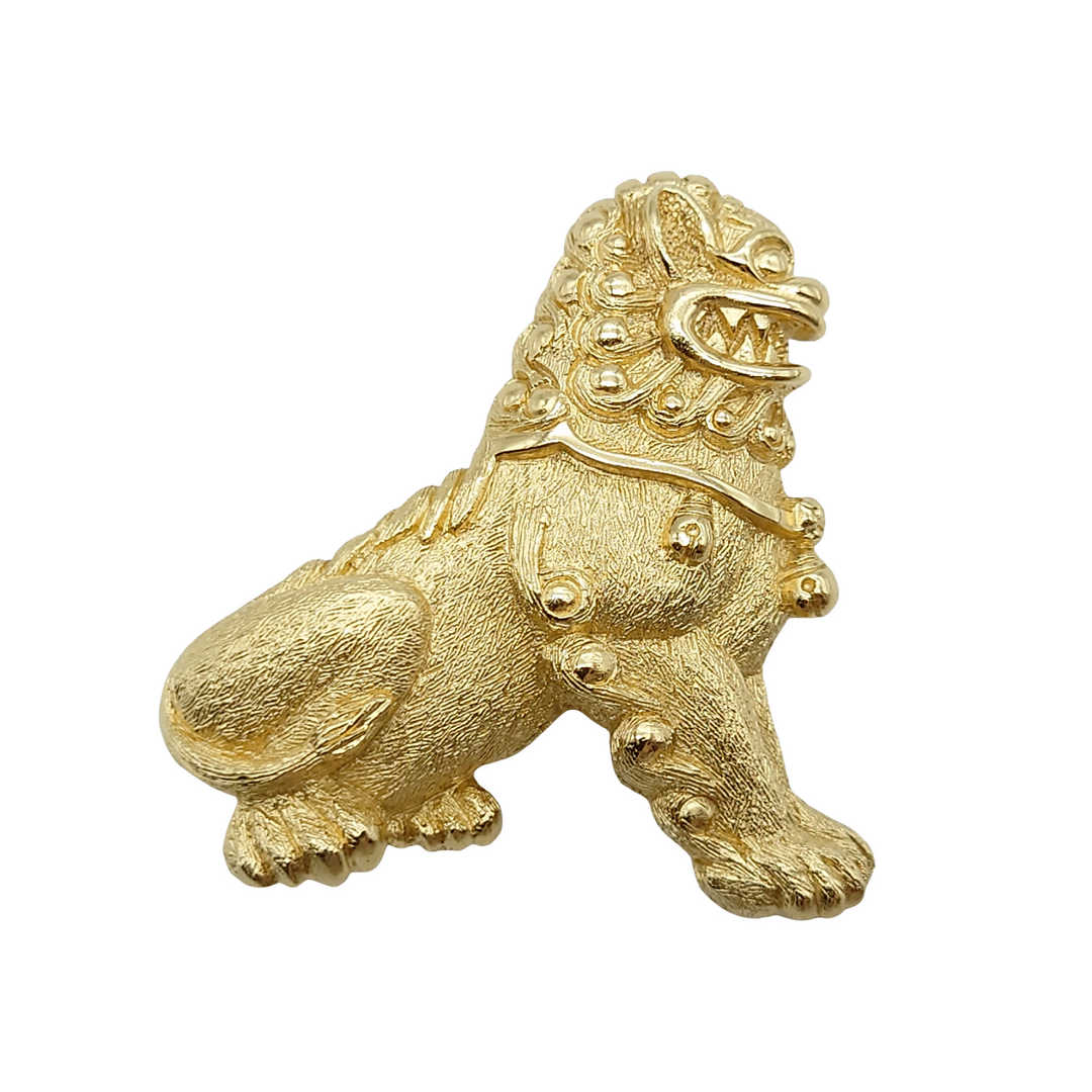 Christian Dior - クリスチャンディオール Christian Dior ブローチ ヴィンテージ アクセサリー ライオン 獅子 獅子舞 動物モチーフ 華やか ユニセックス エレガント おしゃれ ワンポイント 高級感 上品 上質 優雅 ゴールドカラー   レディース メンズ 【中古 AB品】☆送料無料☆ 当店通常価格59800円