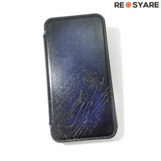 BERLUTI 手帳型 iPhone12Proケース ダークブルー 築き上げよ BERLUTI 手帳型 iPhone12Proケース ダークブルー 築き上げよ