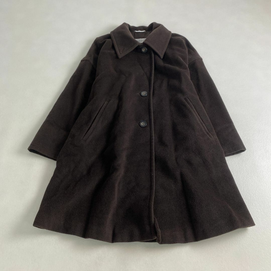 Max Mara - 美品　マックスマーラ　ロングコート　ブラウン　ヴァージンウール100%　女優襟