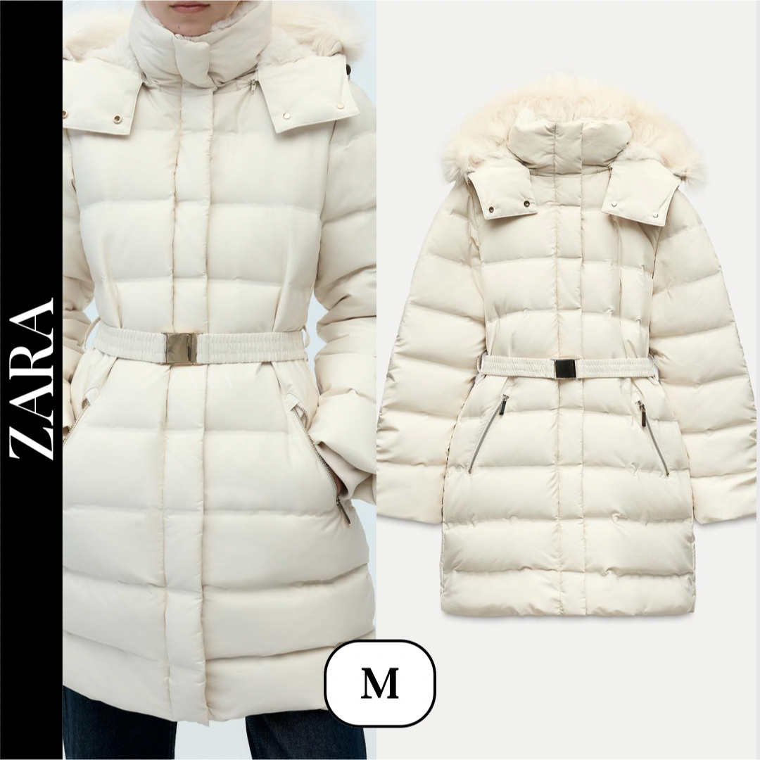 ZARA - ザラ WIND PROTECTION セミロング丈フード付きダウン ZARA - ザラ WIND PROTECTION セミロング丈フード付きダウン