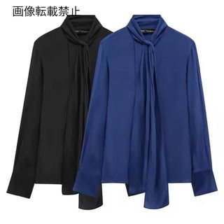 🔔12月新作🍷16178◆2color ボウタイ ブラウス(シャツ/ブラウス(長袖/七分))