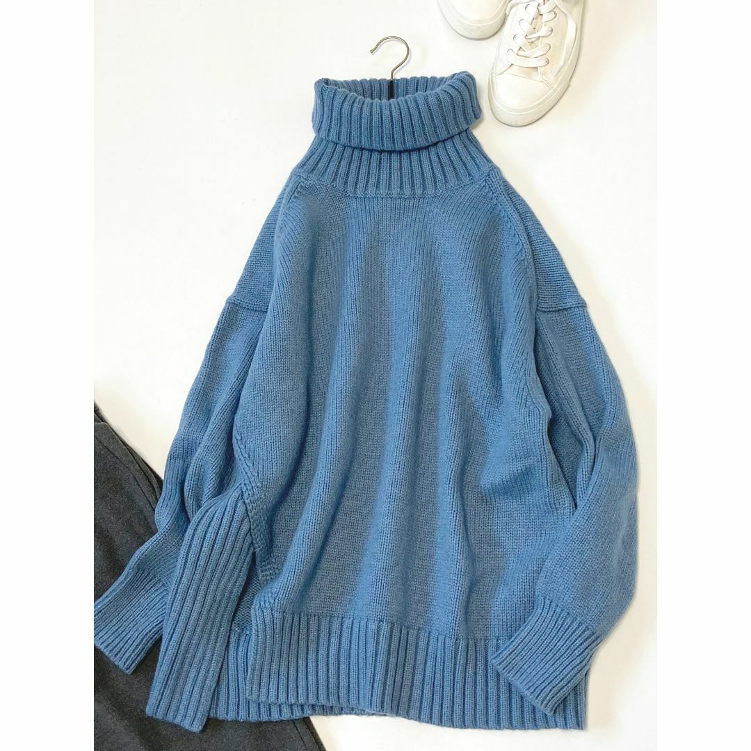 SHIPS - 美品　SHIPS　シップス　　キレイカラー　サイドスリットタートルプルオーバー