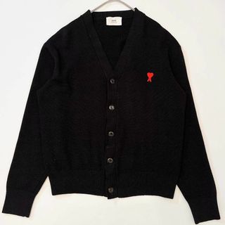 ami - AMI Alexandre メリノウールVネックカーディガン ロゴ刺繍 ami - AMI Alexandre メリノウールVネックカーディガン ロゴ刺繍
