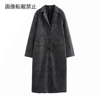 🔔12月新作🍷16186◆フェイクレザー PU ロングコート(ロングコート)
