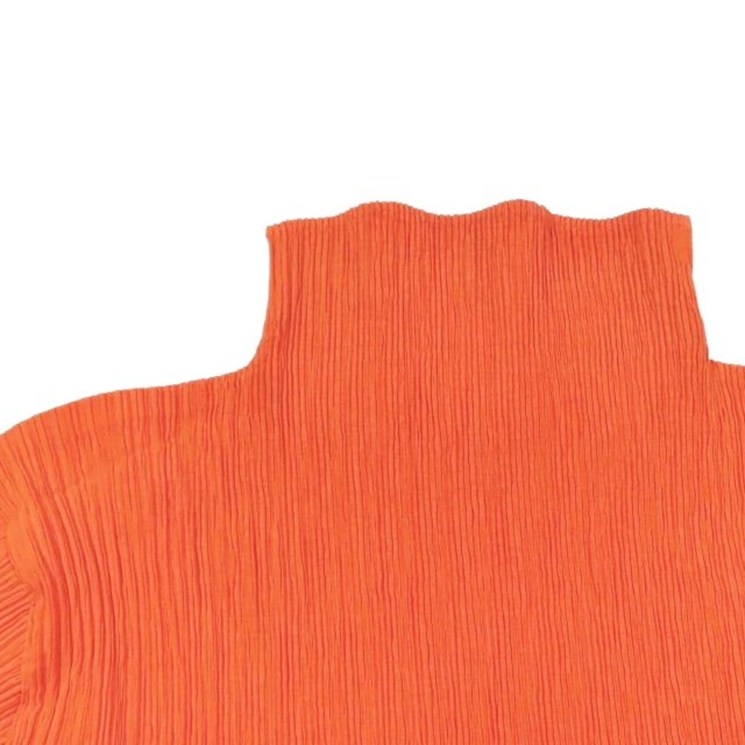 90s ISSEY MIYAKE プリーツ ハイネック カットソー オレンジ 90s ISSEY MIYAKE プリーツ ハイネック カットソー オレンジ