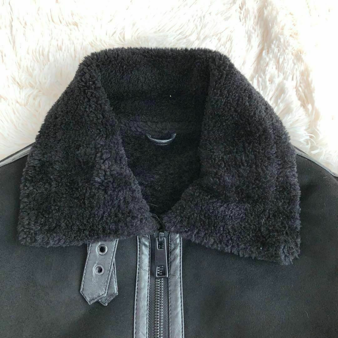ZARA - ZARAザラフェイクムートンジャケット ブラック黒 ボア ZARA - ZARAザラフェイクムートンジャケット ブラック黒 ボア