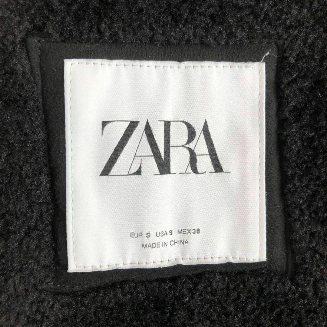 ZARA - ZARAザラフェイクムートンジャケット ブラック黒 ボア ZARA - ZARAザラフェイクムートンジャケット ブラック黒 ボア