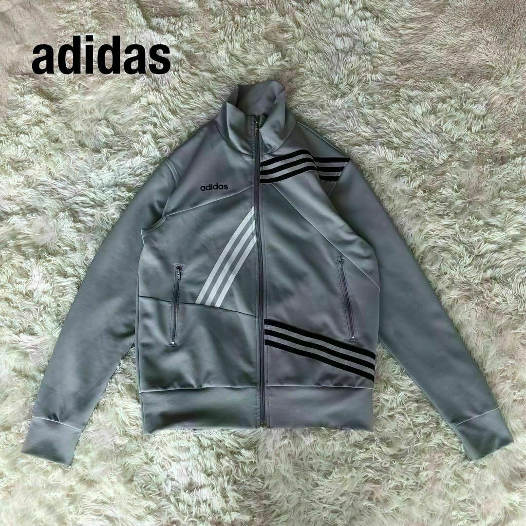 adidas - Adidasアディダス トラックジャケット ライトグレー adidas - Adidasアディダス トラックジャケット ライトグレー