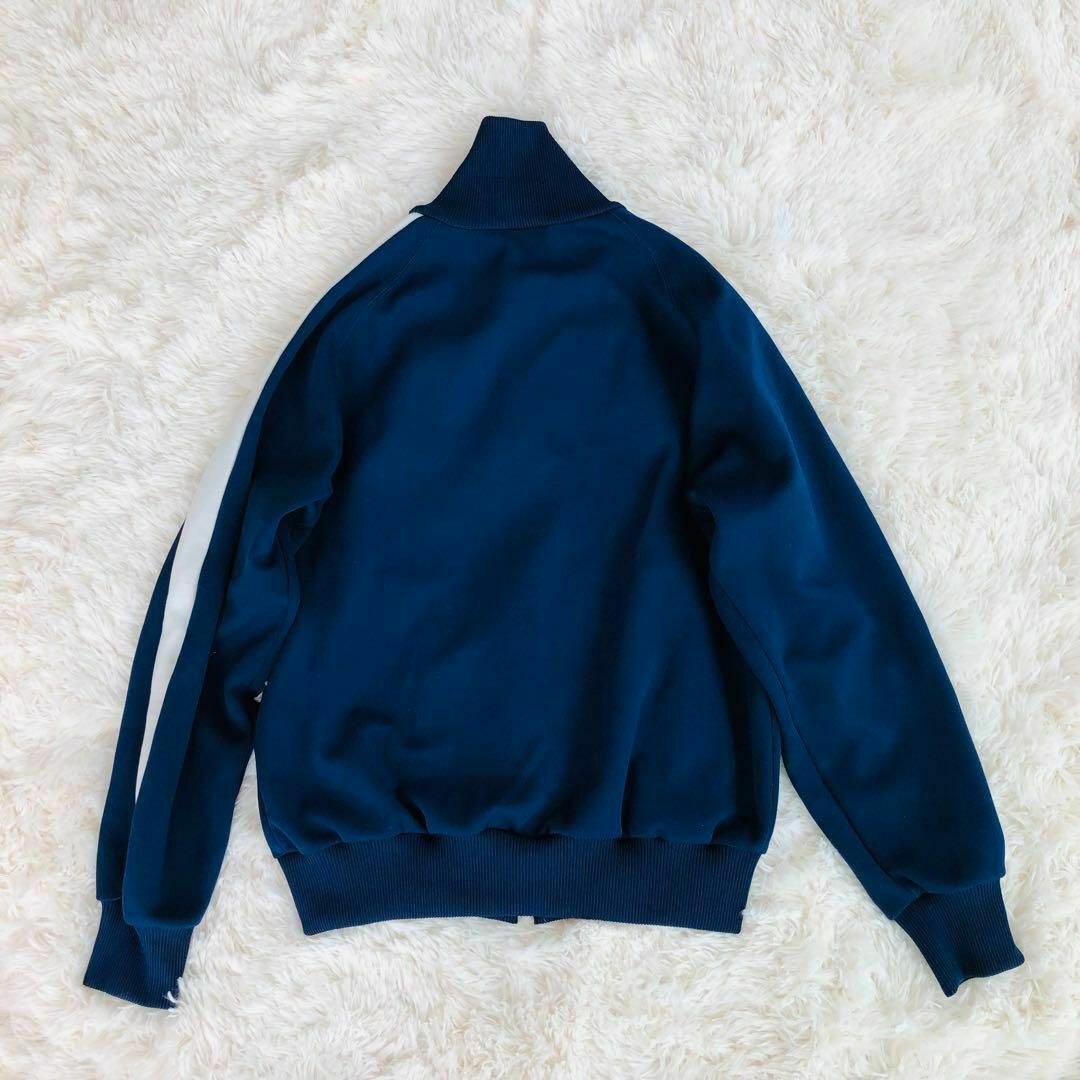 PUMA - PUMAプーマトラックジャケット紺色×白ジャージレトロ古着 PUMA - PUMAプーマトラックジャケット紺色×白ジャージレトロ古着
