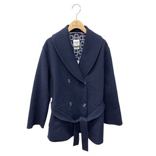 HERMES - HERMES 近年 カシミヤ100% ダブルフェイス ノーカラー HERMES - HERMES 近年 カシミヤ100% ダブルフェイス ノーカラー