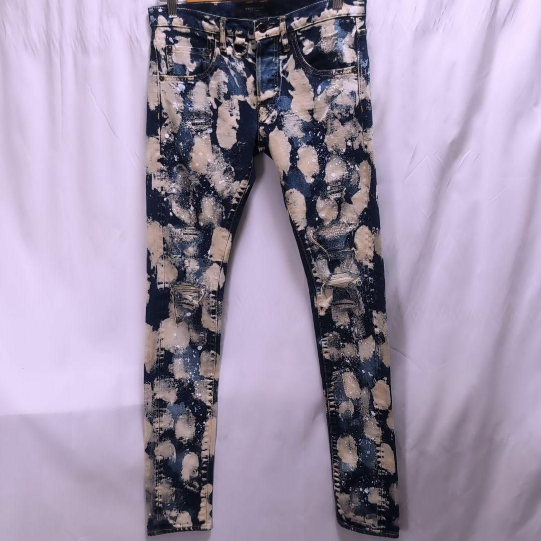 OVERDESIGN デニム ペイント ダメージ ブリーチ ドット W28 OVERDESIGN デニム ペイント ダメージ ブリーチ ドット W28