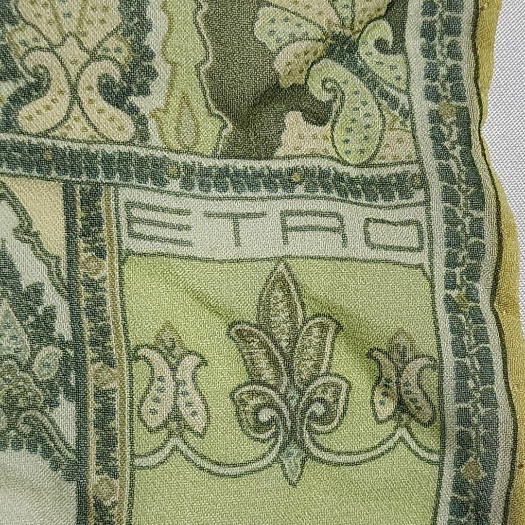 ☆ETRO☆ ストール シフォン ペイズリー柄 シルク グリーン ☆ETRO☆ ストール シフォン ペイズリー柄 シルク グリーン