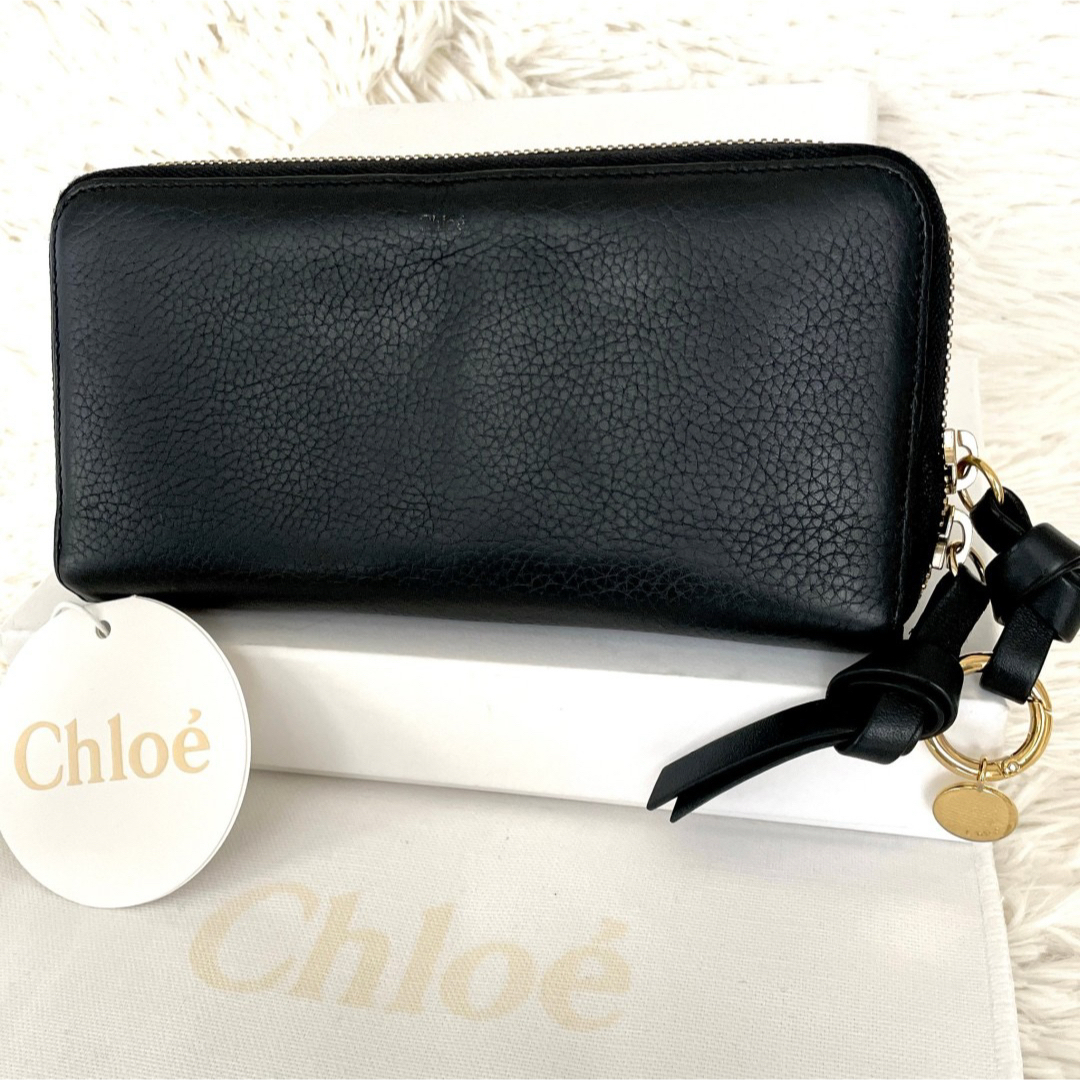 Chloe クロエ 長財布 ラウンドウォレット アルファベット 黒 Chloe クロエ 長財布 ラウンドウォレット アルファベット 黒