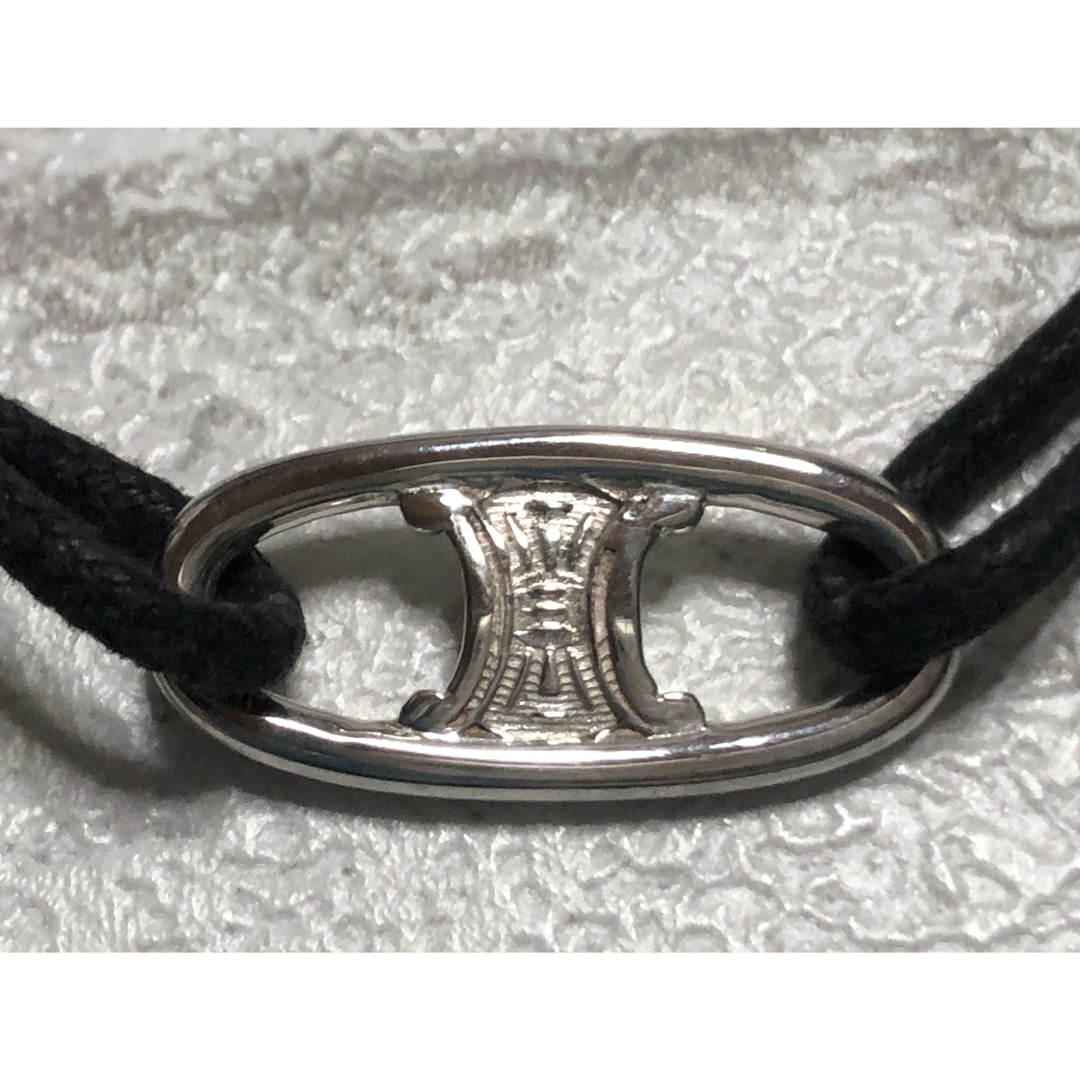 美品 セリーヌ CELINE ブレスレット マカダム silver 925 紐 美品 セリーヌ CELINE ブレスレット マカダム silver 925 紐