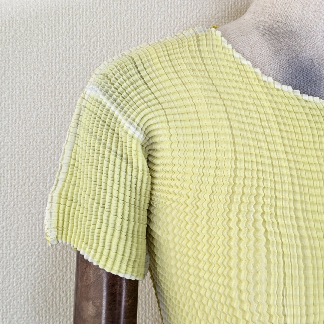 ISSEY MIYAKE FETE ウーリープリーツ ブラウス カットソー 半袖 ISSEY MIYAKE FETE ウーリープリーツ ブラウス カットソー 半袖