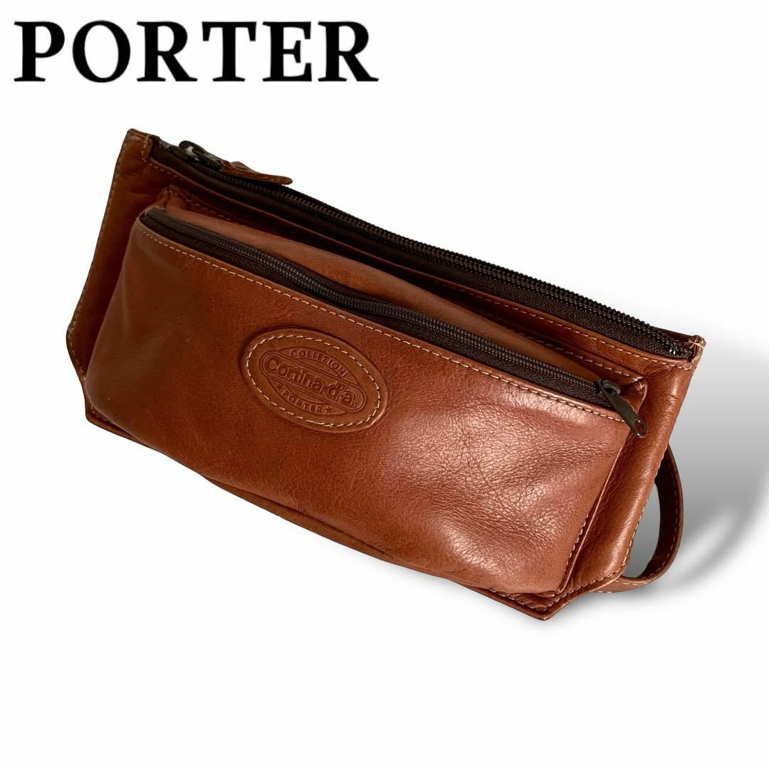 PORTER コルチナ ボディバッグ ウエストポーチ ユニセックス 茶 PORTER コルチナ ボディバッグ ウエストポーチ ユニセックス 茶
