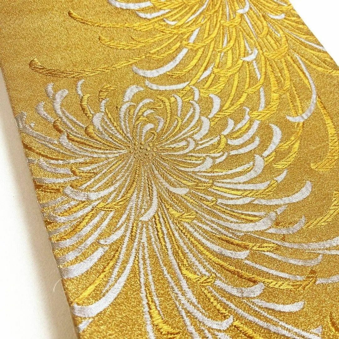 唐織 乱菊 金色 花模様 袋帯 着物 113a p 唐織 乱菊 金色 花模様 袋帯 着物 113a p