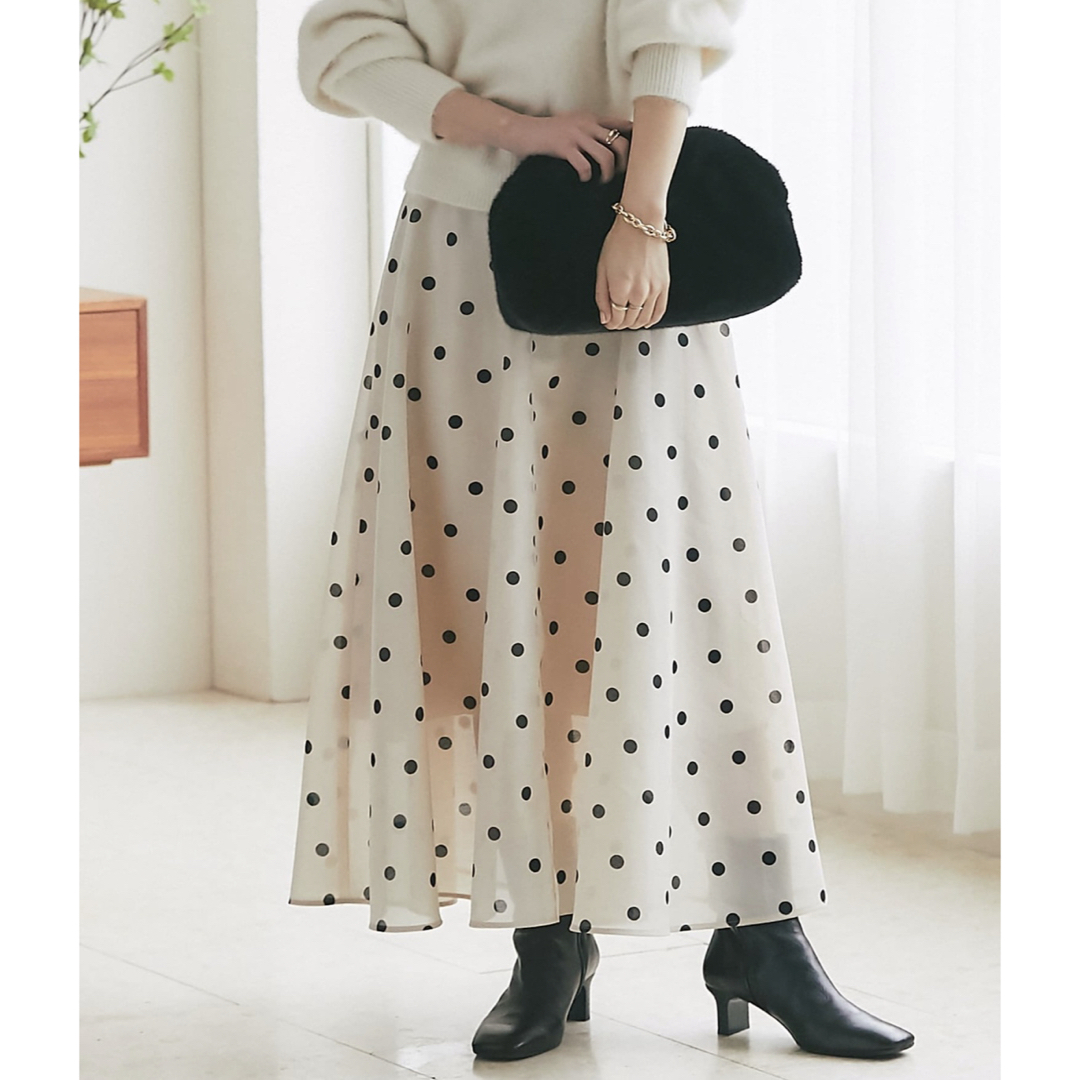 新品】La boutique BonBon オーガンサーキュラースカート S 新品】La boutique BonBon オーガンサーキュラースカート S