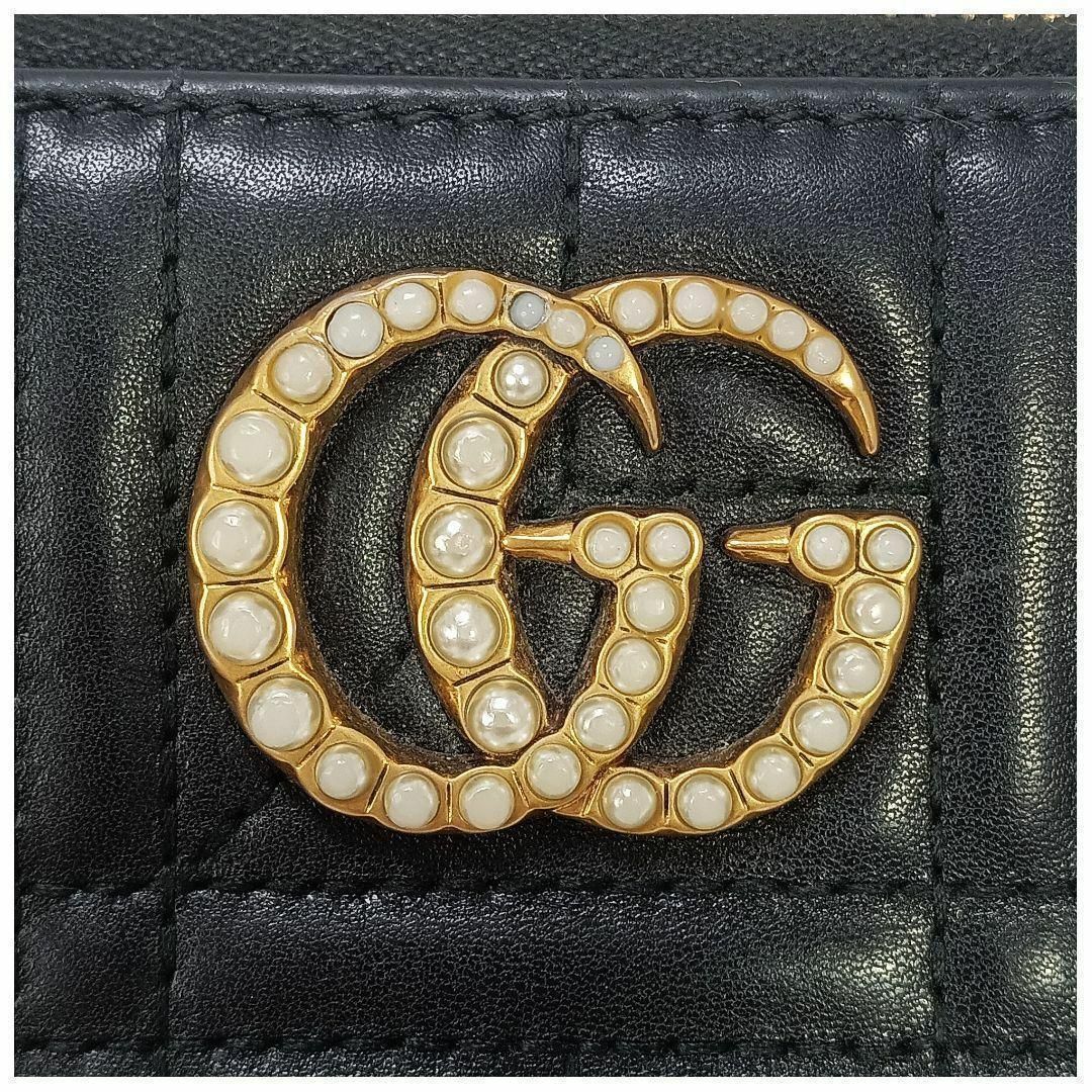 グッチ GGマーモント ジップアラウンドウォレット パール グッチ GGマーモント ジップアラウンドウォレット パール
