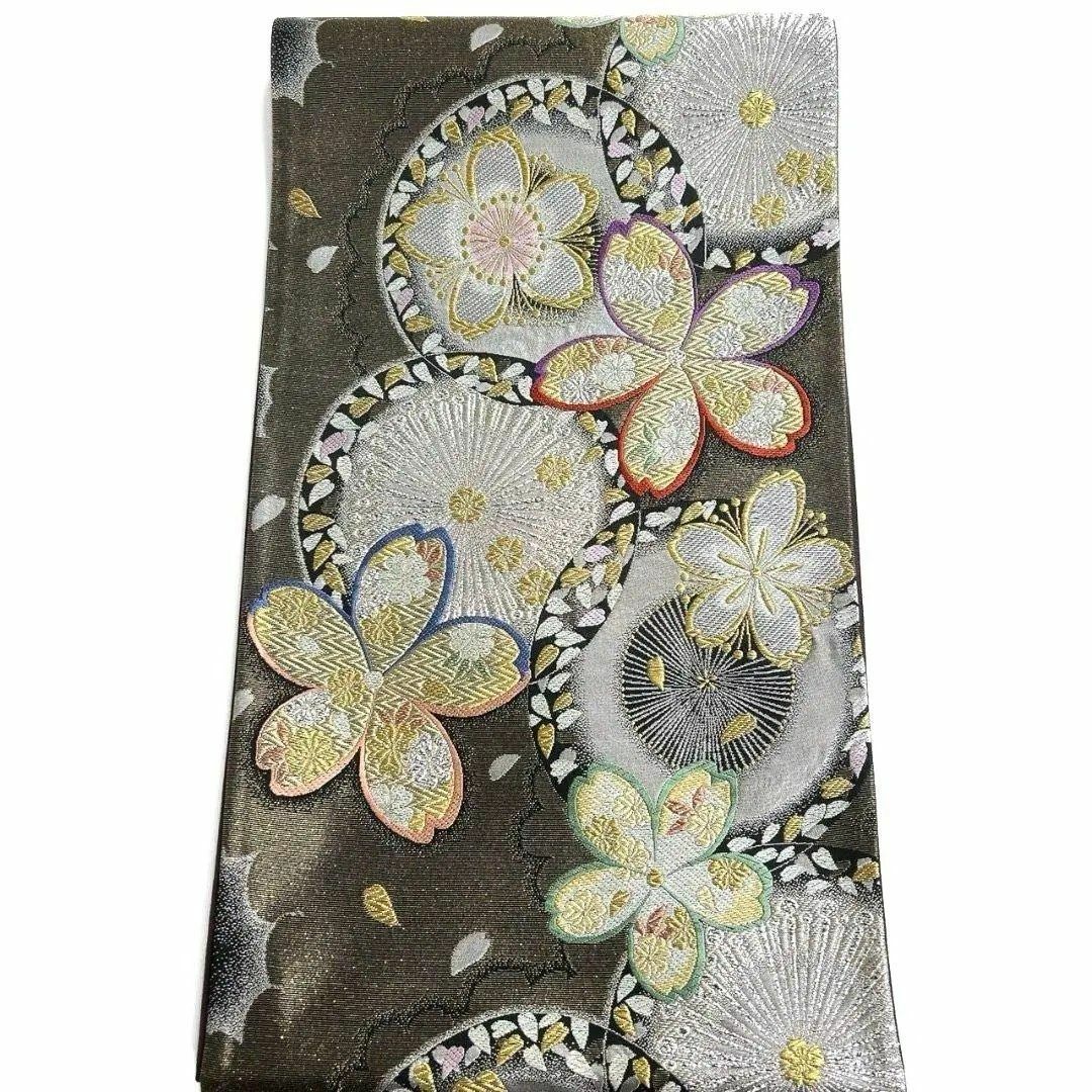 未着用 西陣織 唐織 桜花 花菱 振袖帯 袋帯 着物 114a p 未着用 西陣織 唐織 桜花 花菱 振袖帯 袋帯 着物 114a p
