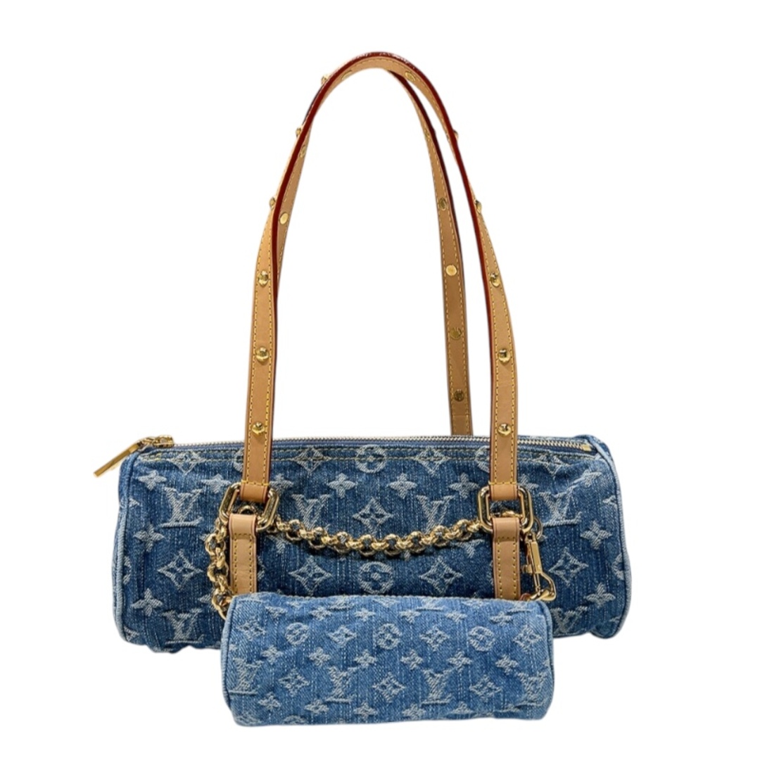 LOUIS VUITTON - 　ルイ・ヴィトン LOUIS VUITTON パピヨンMM M46830 ブルー　ゴールド金具 モノグラム・デニム レディース ショルダーバッグ