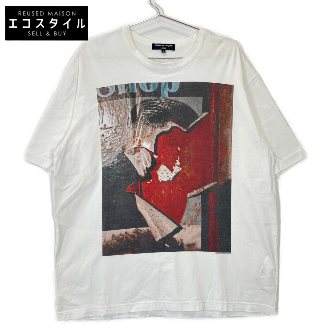 コムデギャルソンオム ﾎﾜｲﾄ HK-T0078 AD2022 Jack Diviso Tｼｬﾂ L