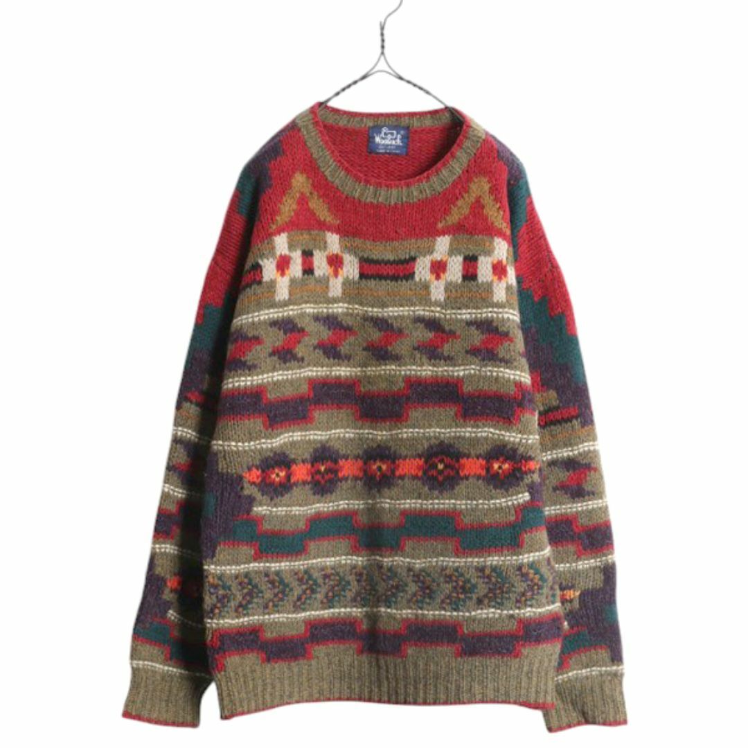 WOOLRICH - 80s ウールリッチ 総柄 ウール ニット セーター WOOLRICH - 80s ウールリッチ 総柄 ウール ニット セーター