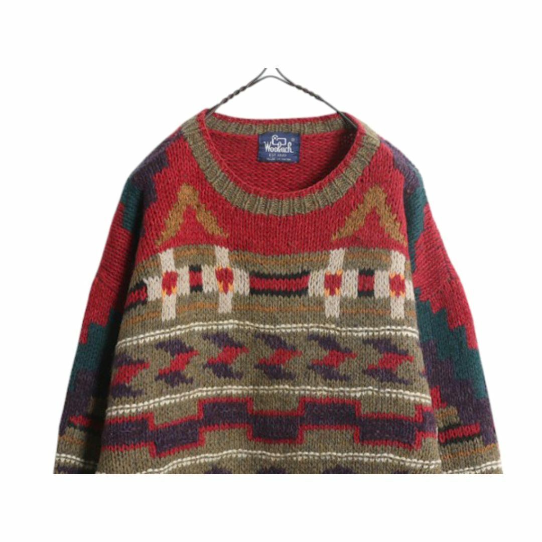 WOOLRICH - 80s ウールリッチ 総柄 ウール ニット セーター WOOLRICH - 80s ウールリッチ 総柄 ウール ニット セーター