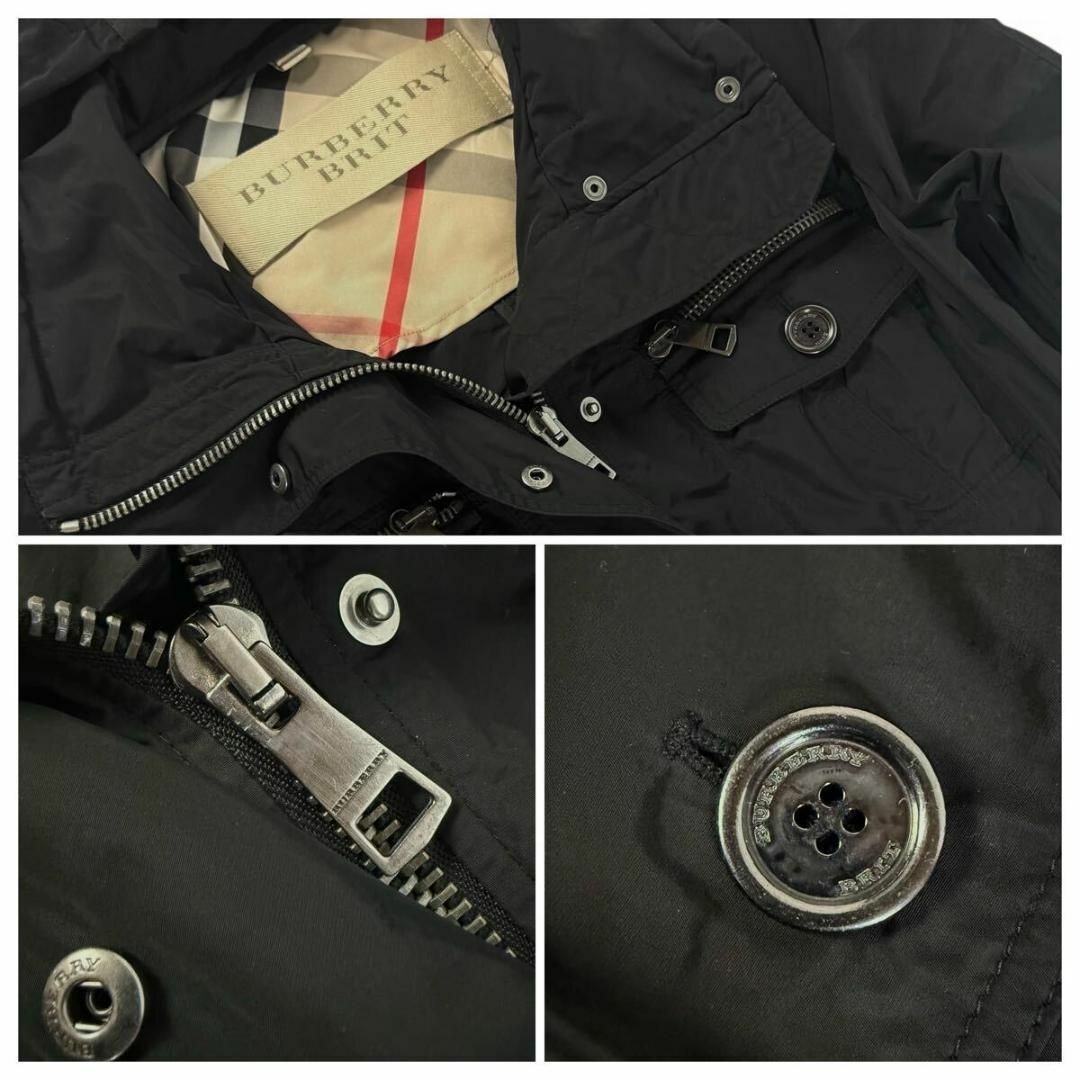美品】BURBERRY ナイロンコート ハーフコート ブラック Mサイズ 美品】BURBERRY ナイロンコート ハーフコート ブラック Mサイズ