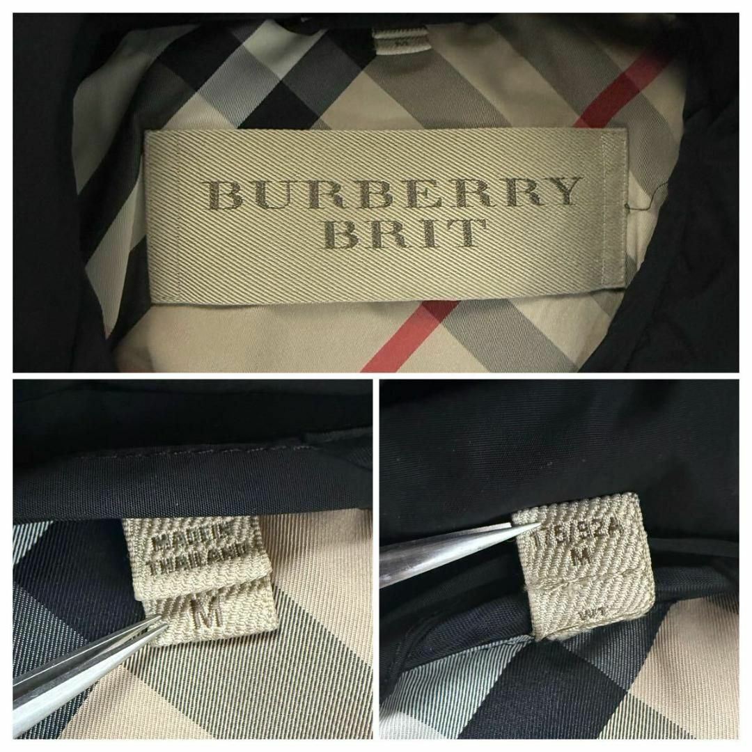 美品】BURBERRY ナイロンコート ハーフコート ブラック Mサイズ 美品】BURBERRY ナイロンコート ハーフコート ブラック Mサイズ