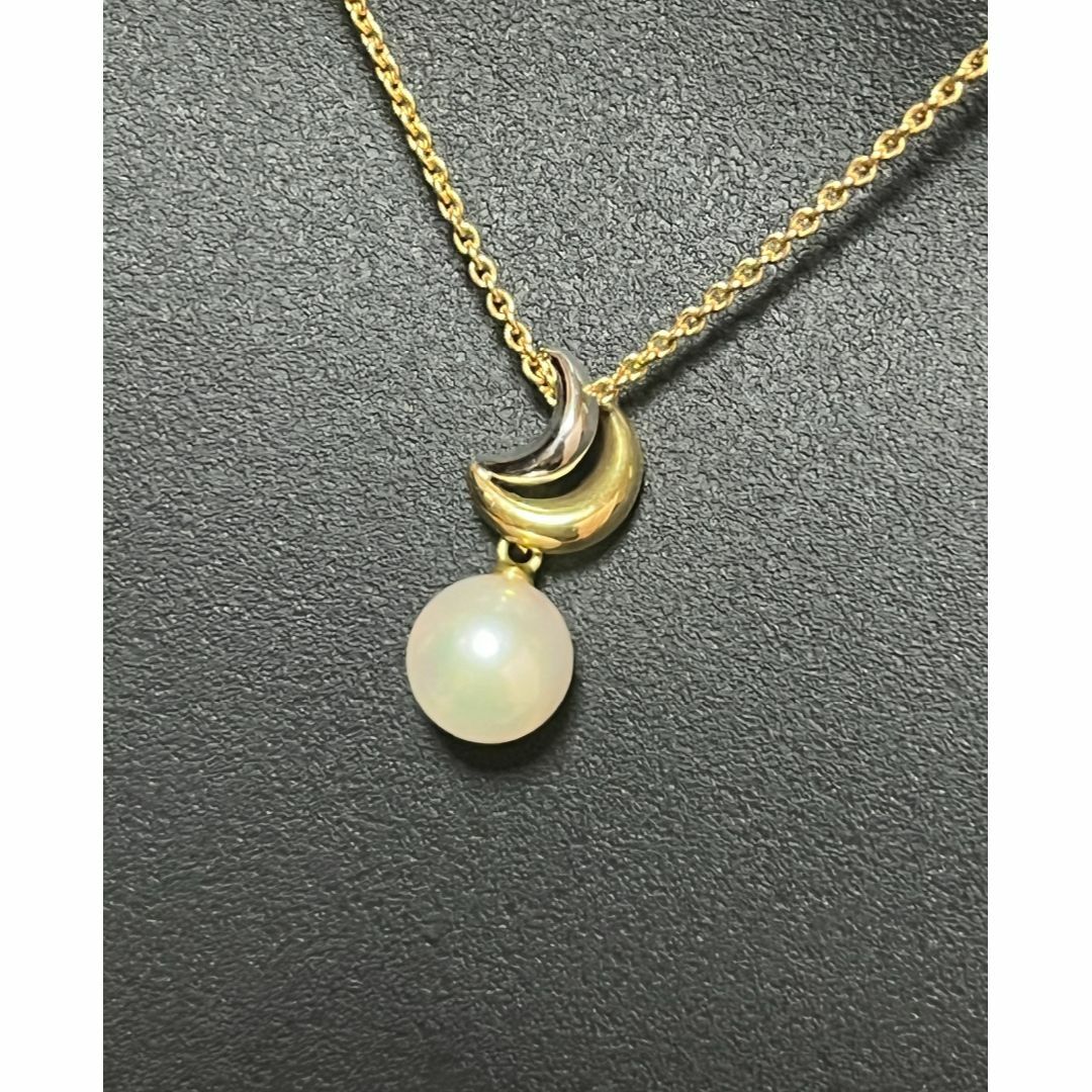 MIKIMOTO - 【MIKIMOTO】パール ネックレス 三日月モチーフ K18 MIKIMOTO - 【MIKIMOTO】パール ネックレス 三日月モチーフ K18