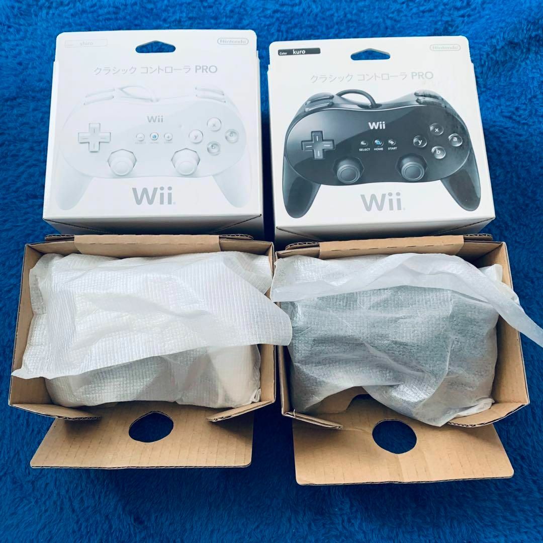 Wii - Wii Wiiu クラシック コントローラー PRO 2個 2色 白黒 Wii - Wii Wiiu クラシック コントローラー PRO 2個 2色 白黒