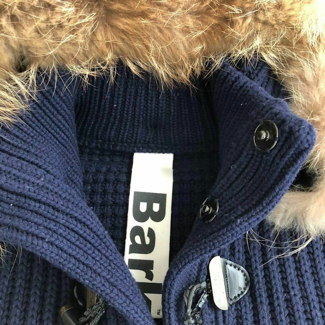 BARK - BARKバーク圧縮ニットダッフルコート ネイビー ファー BARK - BARKバーク圧縮ニットダッフルコート ネイビー ファー