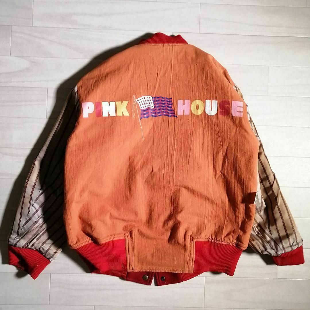 PINK HOUSE - 超希少80sピンクハウス袖レザーウールスタジャン PINK HOUSE - 超希少80sピンクハウス袖レザーウールスタジャン