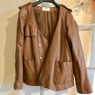 アローズ(UNITED ARROWS) ライダースジャケット(レディース)(ブラウン アローズ(UNITED ARROWS) ライダースジャケット(レディース)(ブラウン