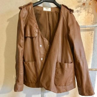 ユナイテッドアローズ(UNITED ARROWS)のレザージャケット ブラウン(ライダースジャケット)