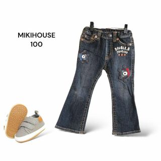 ミキハウス(mikihouse)の良品✨ミキハウス MIKIHOUSE デニム アップリケ【100】(パンツ/スパッツ)