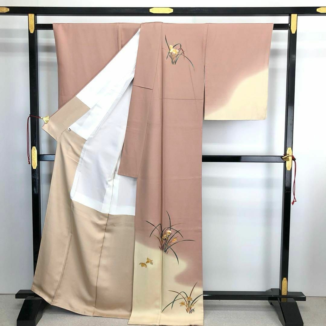 付下げ 螺鈿作家 甲斐泰造 花模様 金彩 ガード加工 トールサイズ 付下げ 螺鈿作家 甲斐泰造 花模様 金彩 ガード加工 トールサイズ