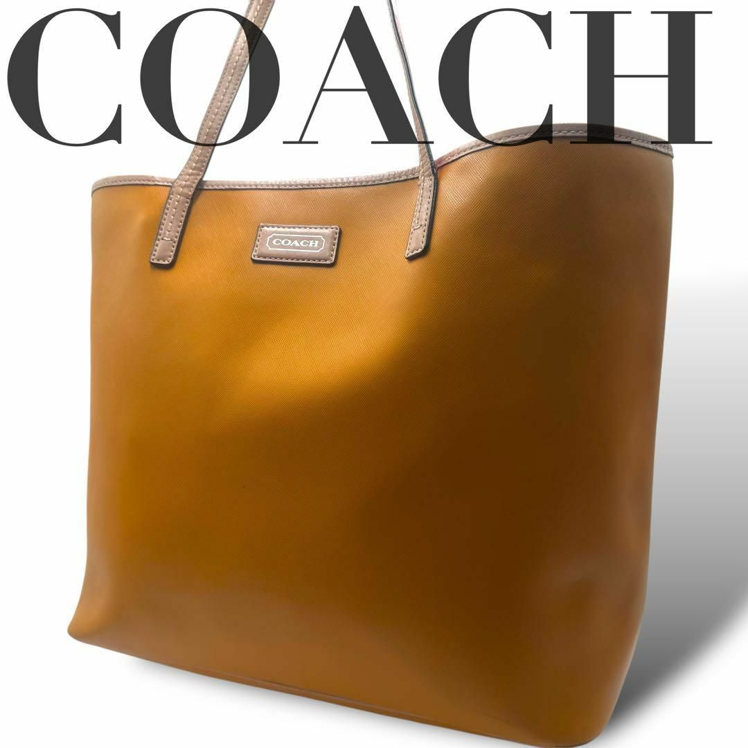 COACH - 極美品✨ COACH コーチ　トートバッグ　レザー　オレンジ　オレンジ