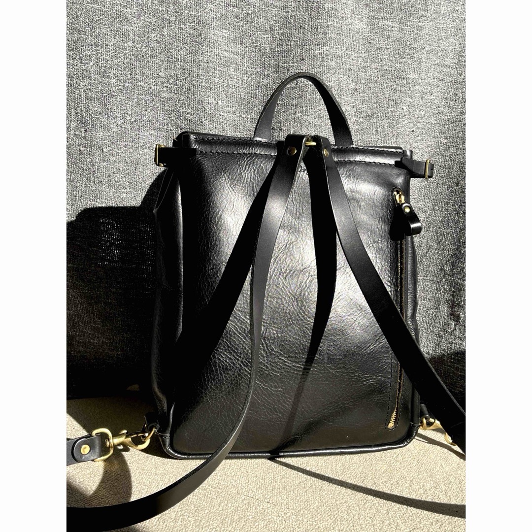 HERZ - 美品○HERZ_Organレザーリュック黒ブラックヘルツ HERZ - 美品○HERZ_Organレザーリュック黒ブラックヘルツ
