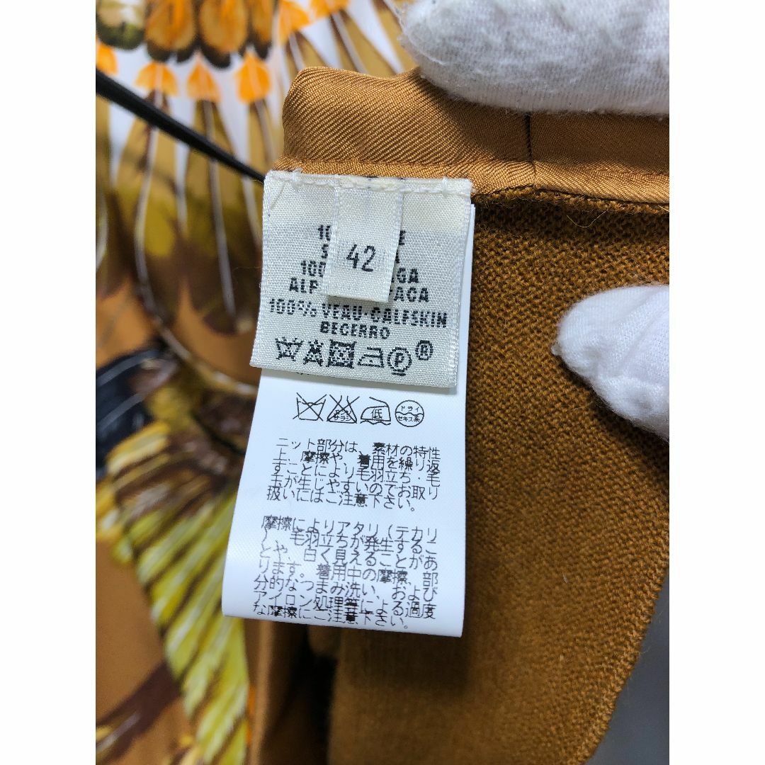 HERMES アルパカ100% 半袖ニットチュニックワンピース（美品