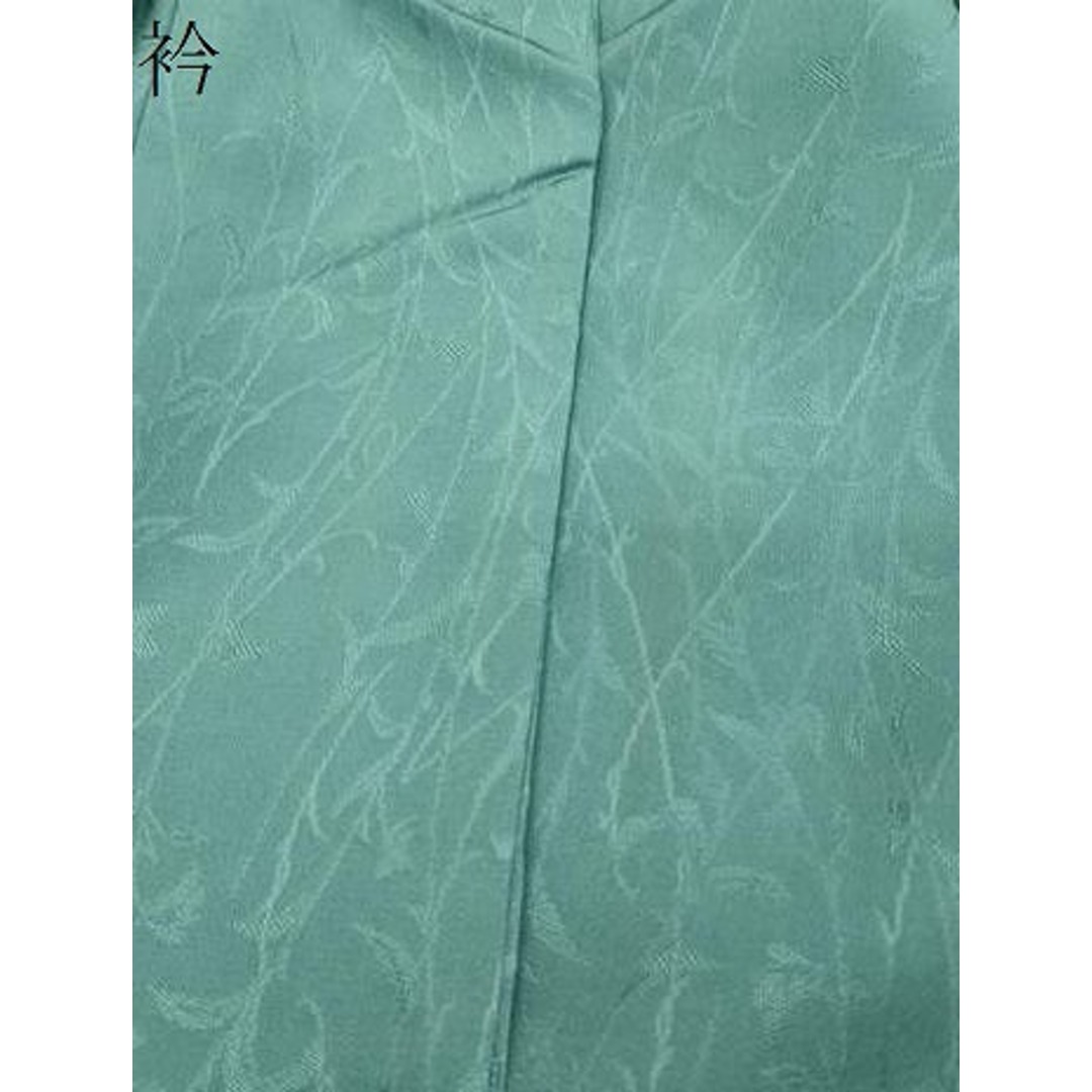 色無地 フルセット 着物 正絹 緑 青 しつけ糸 グラデーション 色無地 フルセット 着物 正絹 緑 青 しつけ糸 グラデーション